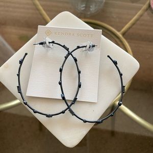 Kendra Scott navy hoop earrings